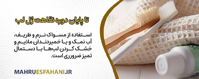 مسواک پس از ژل لب